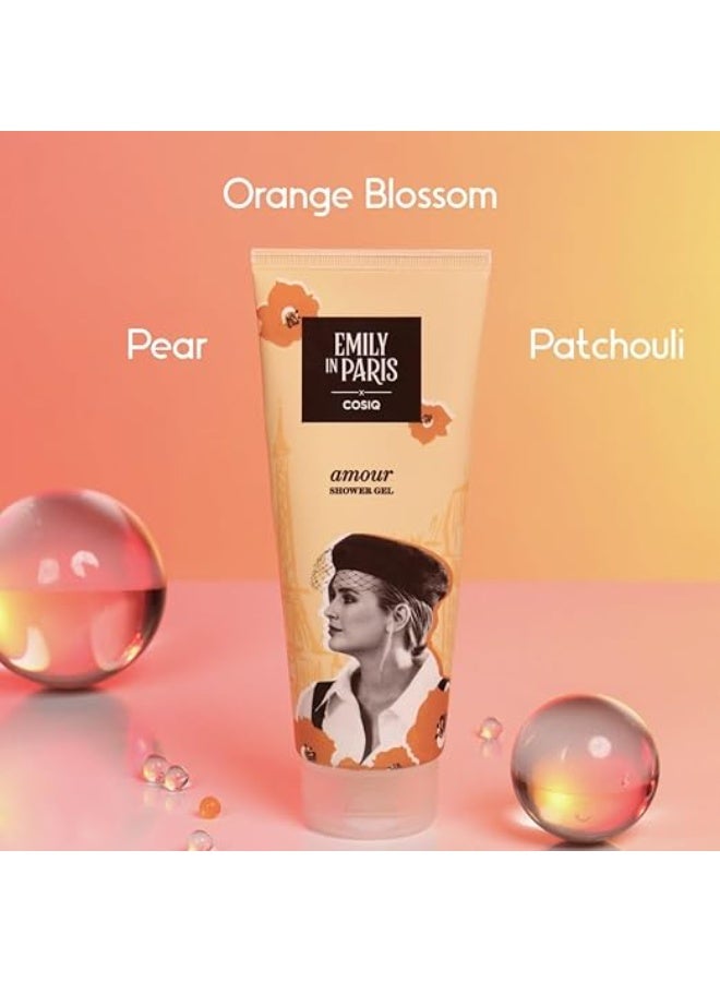 CosIQ Cos-IQ Emily In Paris Camille’s Amour Shower Gel for Women, 24/7 Shower Fresh with Long Lasting Scent | Glowing Skin, Paraben Free & 100% Soap Free | Floral Fruity Gourmand Scent | 200ml (Pack of 1) - Image 2